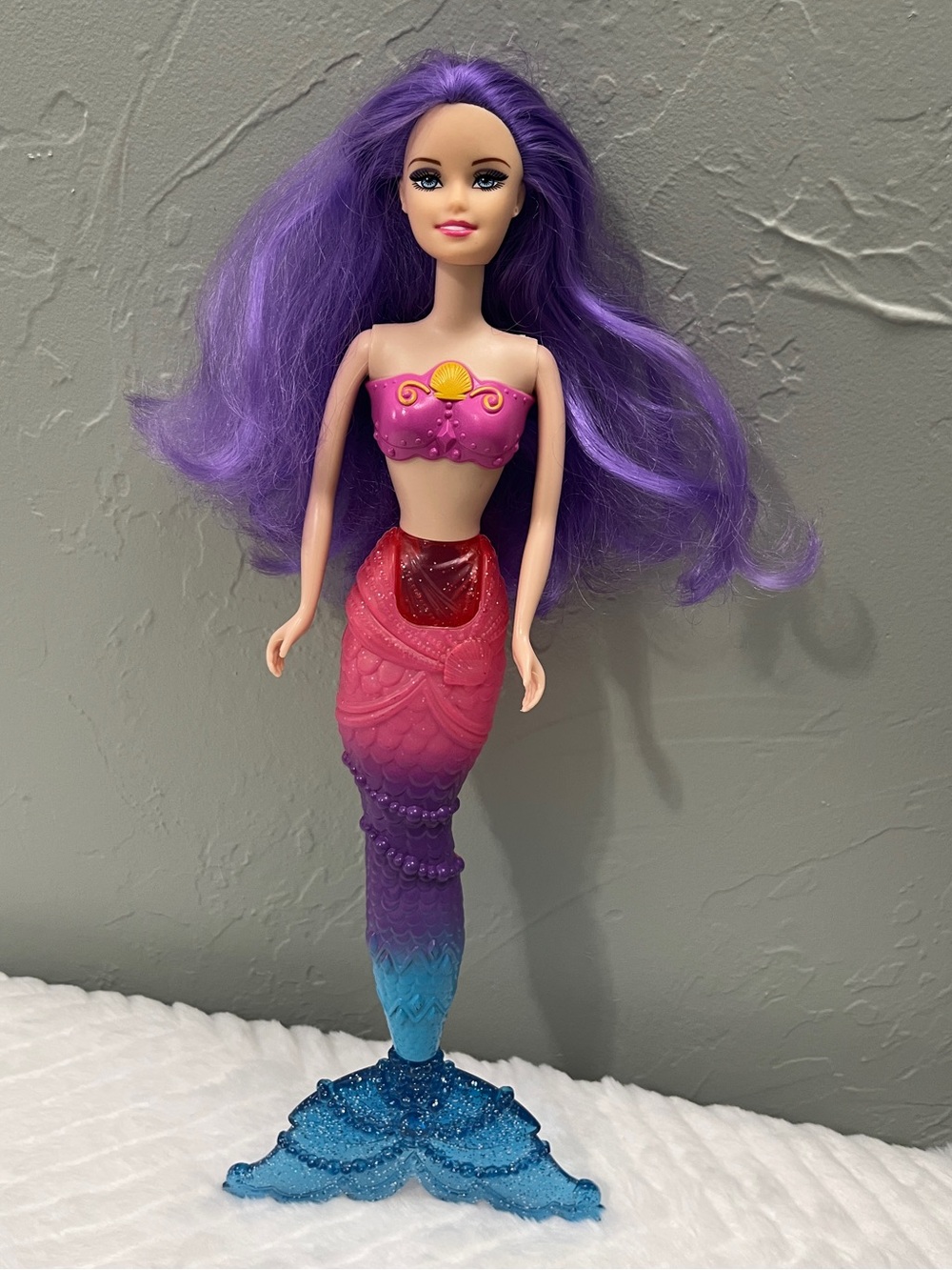 Purple-Haired Mermaid Doll with Ombre Tail toy